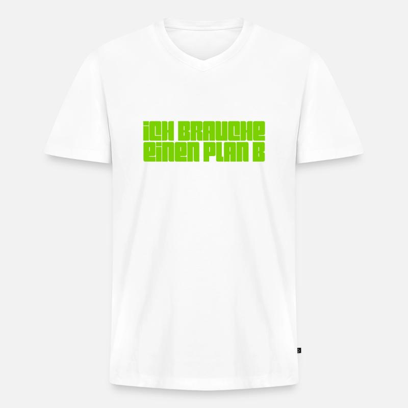 neuer Plan - Männer Premium Bio T-Shirt mit V-Ausschnitt - Weiß