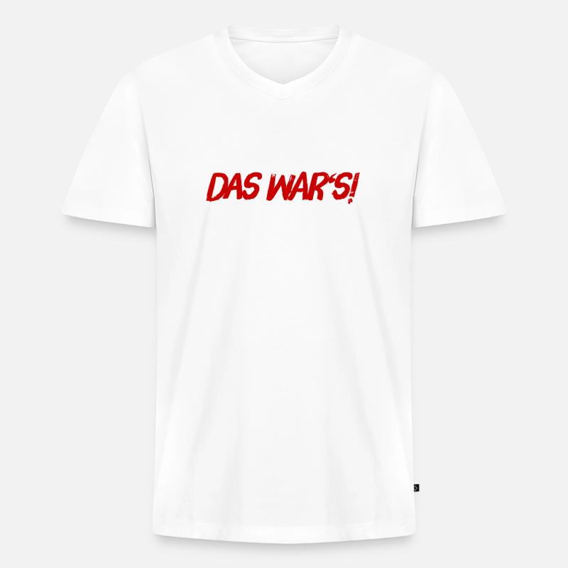 endlich vorbei - Männer Premium Bio T-Shirt mit V-Ausschnitt - Weiß