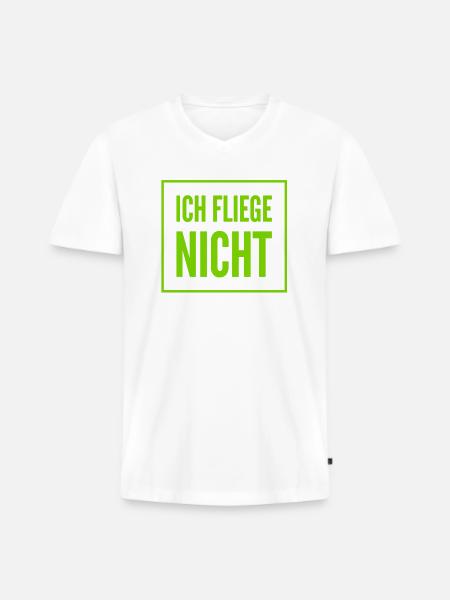ich habe Flugangst - Männer Premium Bio T-Shirt mit V-Ausschnitt - Weiß