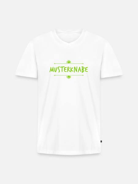 ich bin ein Musterknabe - Männer Premium Bio T-Shirt mit V-Ausschnitt - Weiß