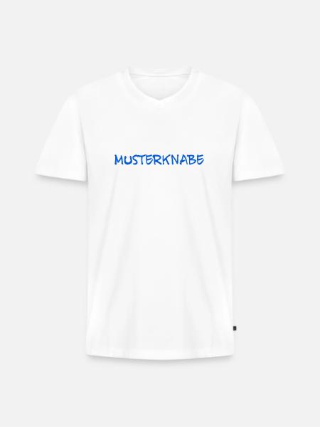 Musterknabe - Männer Premium Bio T-Shirt mit V-Ausschnitt - Weiß