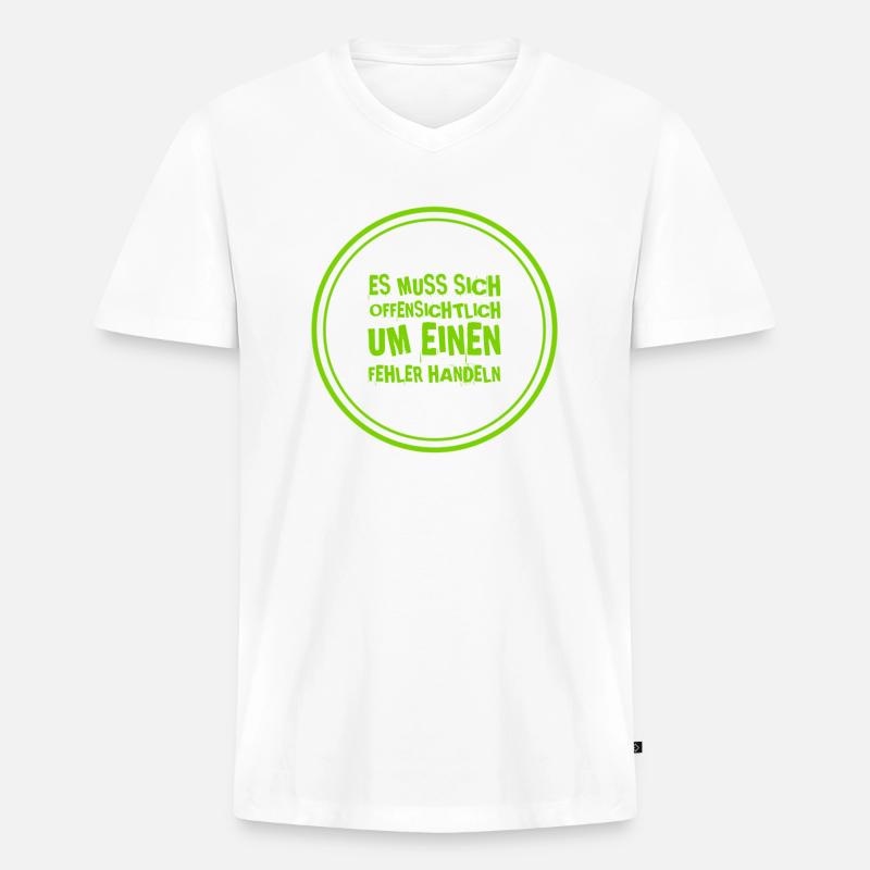 offenkundiger Fehler - Männer Premium Bio T-Shirt mit V-Ausschnitt - Weiß