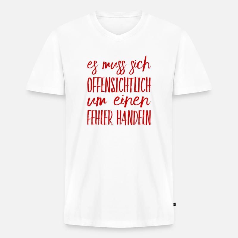 offenbar ein Fehler - Männer Premium Bio T-Shirt mit V-Ausschnitt - Weiß