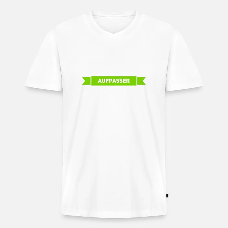 ich bin ein Aufpasser - Männer Premium Bio T-Shirt mit V-Ausschnitt - Weiß
