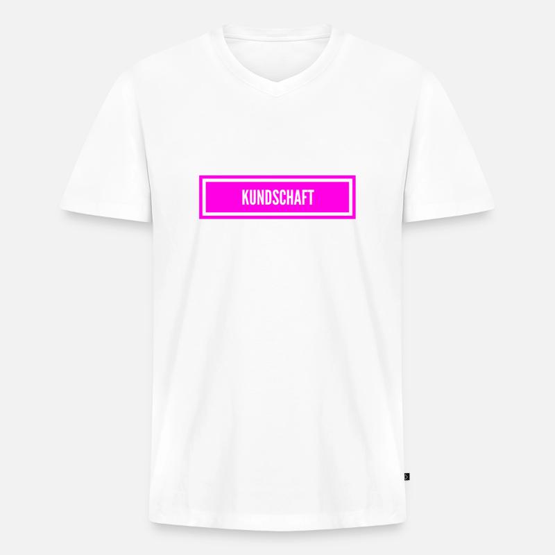 die Kundschaft wartet - Männer Premium Bio T-Shirt mit V-Ausschnitt - Weiß
