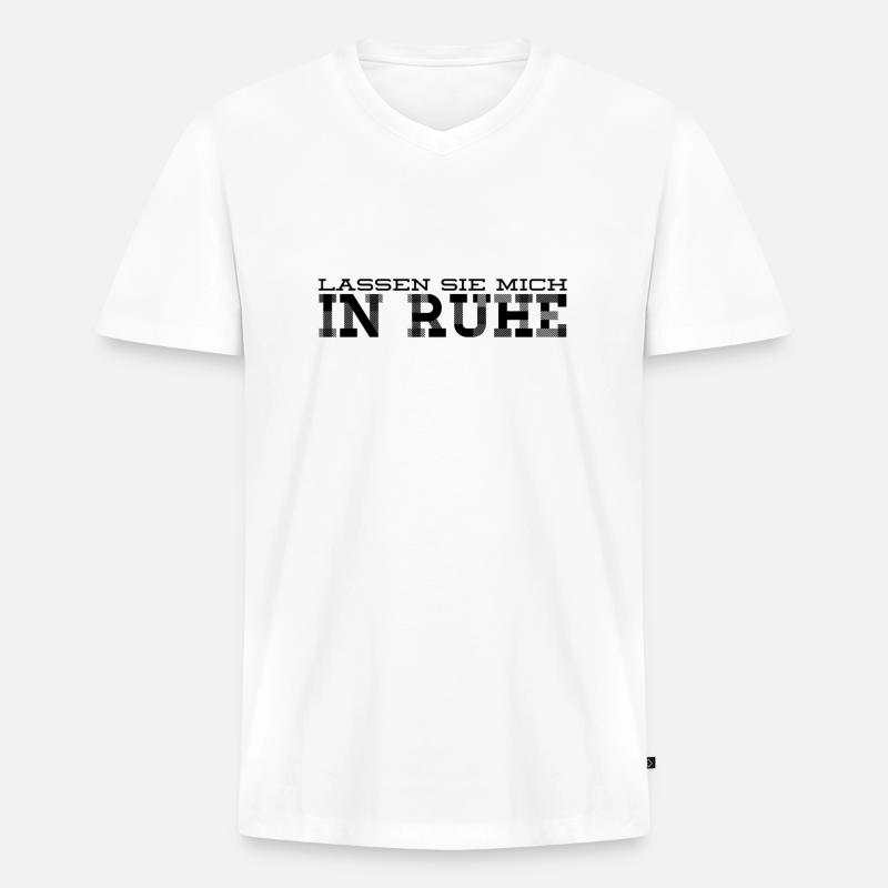 hören sie auf - Männer Premium Bio T-Shirt mit V-Ausschnitt - Weiß