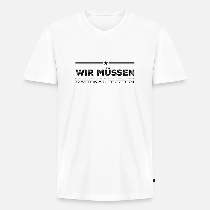 rational ist wunderbar - Männer Premium Bio T-Shirt mit V-Ausschnitt - Weiß