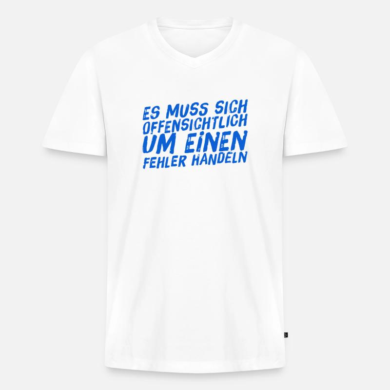 offenkundig ein Fehler - Männer Premium Bio T-Shirt mit V-Ausschnitt - Weiß