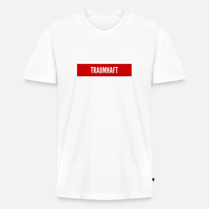ein einziger Traum - Männer Premium Bio T-Shirt mit V-Ausschnitt - Weiß