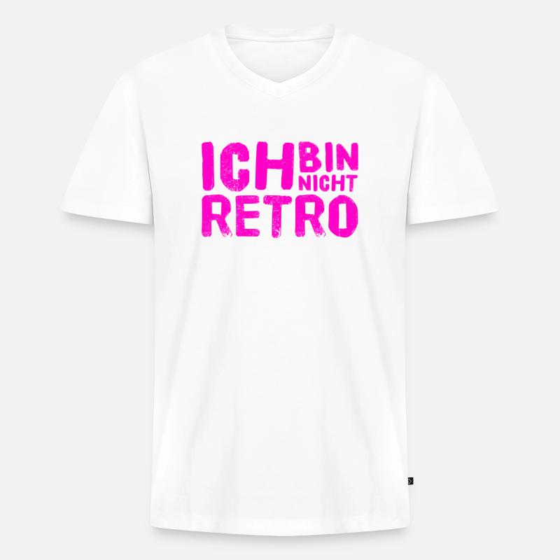 ich bin nicht retro - Männer Premium Bio T-Shirt mit V-Ausschnitt - Weiß