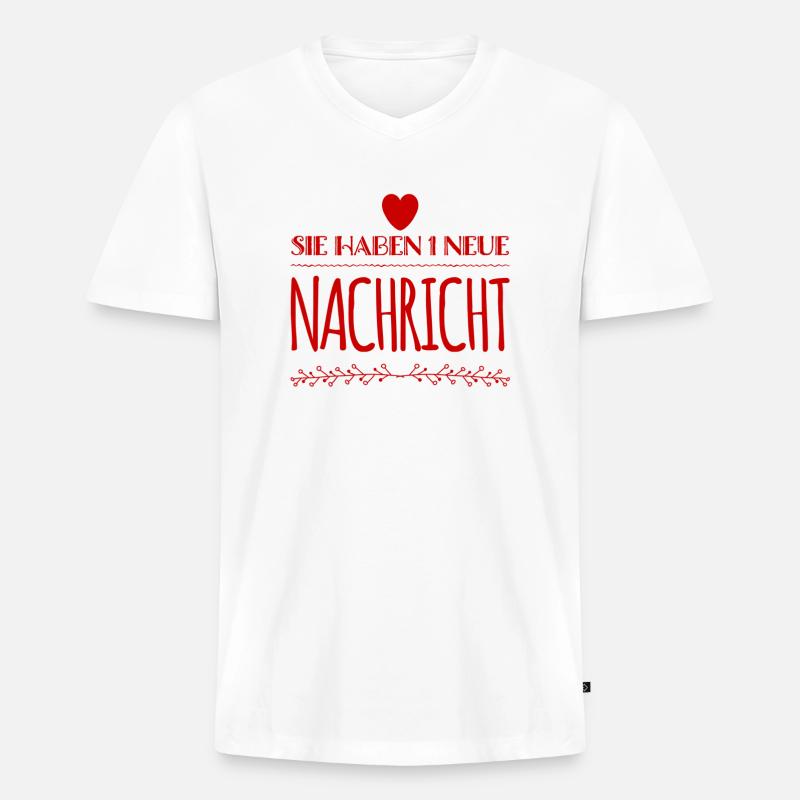die Post ist da - Männer Premium Bio T-Shirt mit V-Ausschnitt - Weiß