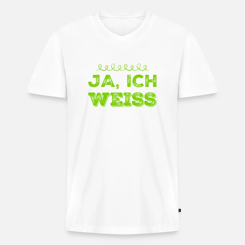 ist mir klar - Männer Premium Bio T-Shirt mit V-Ausschnitt - Weiß