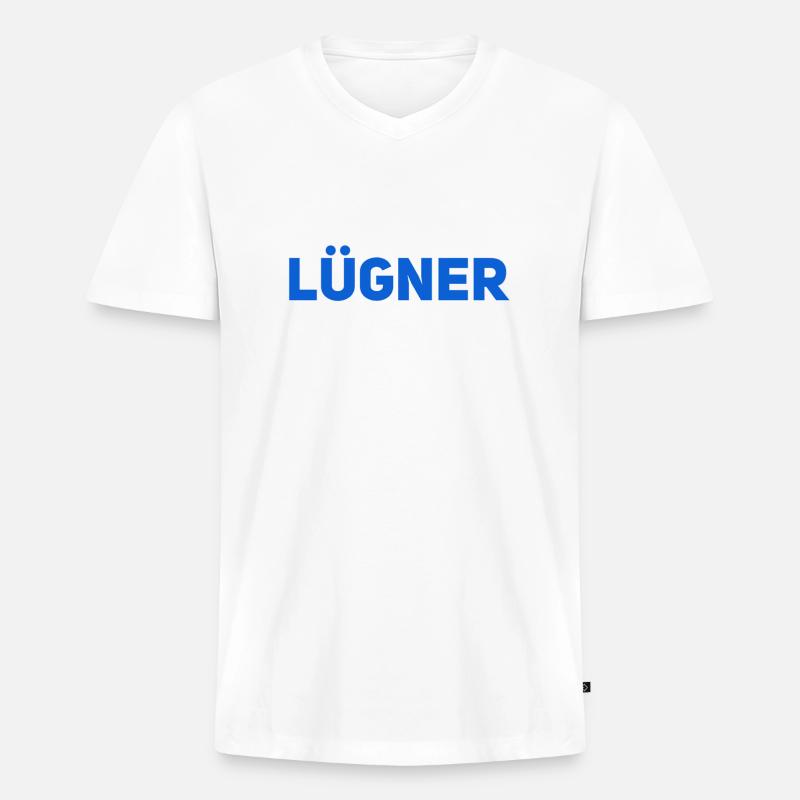 ich bin ein Lügner - Männer Premium Bio T-Shirt mit V-Ausschnitt - Weiß
