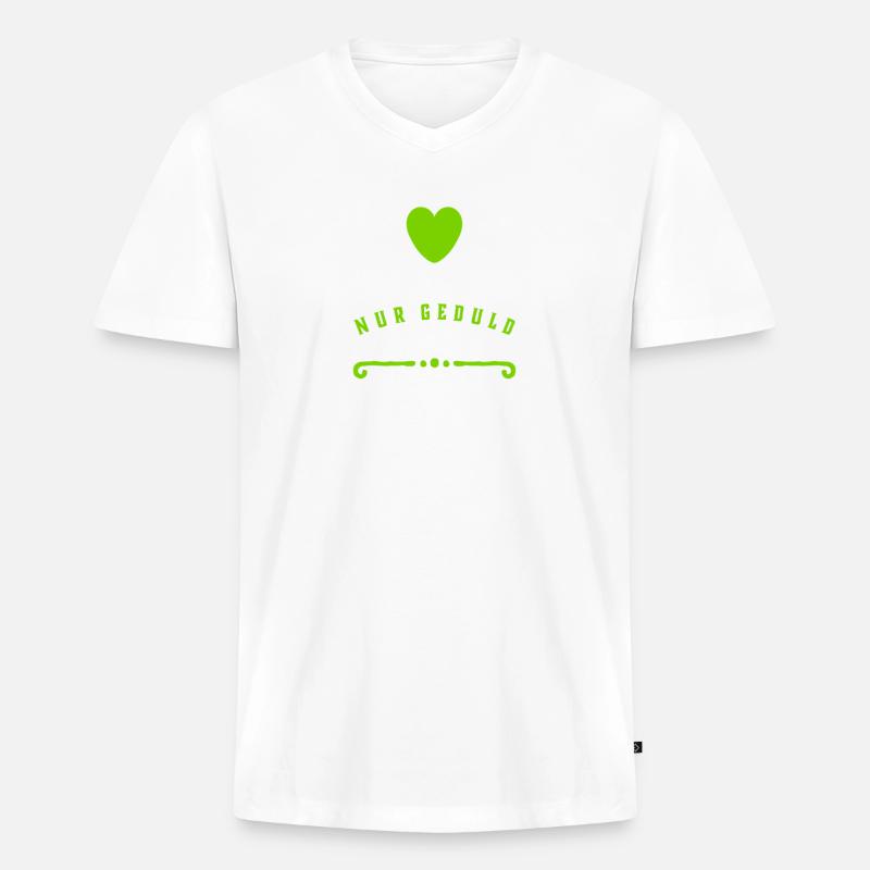 Geduld ist eine Tugend - Männer Premium Bio T-Shirt mit V-Ausschnitt - Weiß