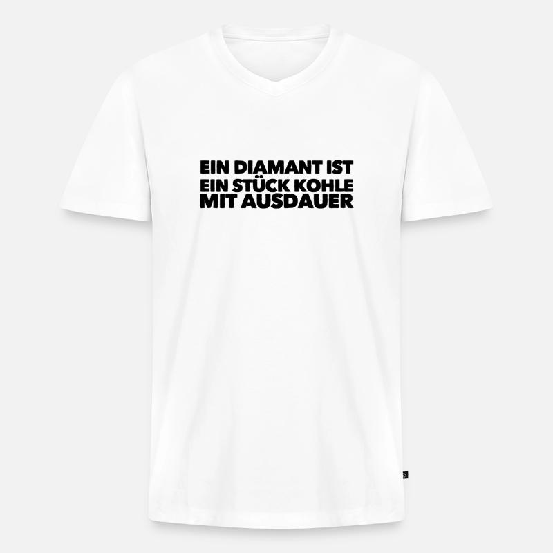 Ausdauer ist mein Ding - Männer Premium Bio T-Shirt mit V-Ausschnitt - Weiß
