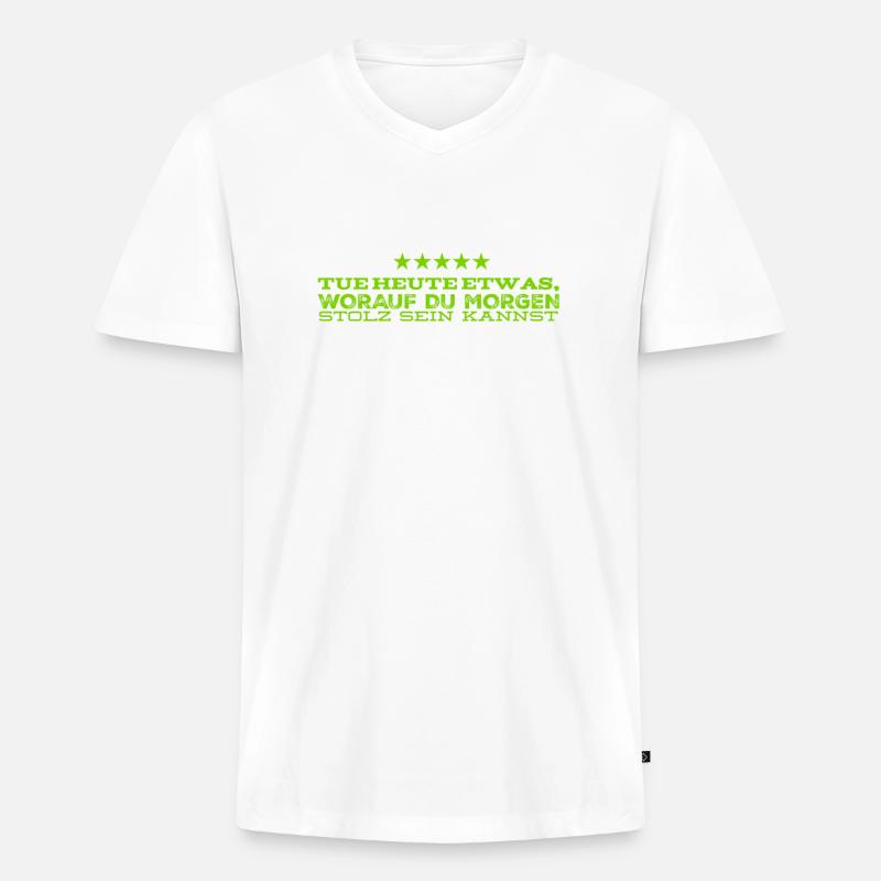 tu dir etwas gutes - Männer Premium Bio T-Shirt mit V-Ausschnitt - Weiß