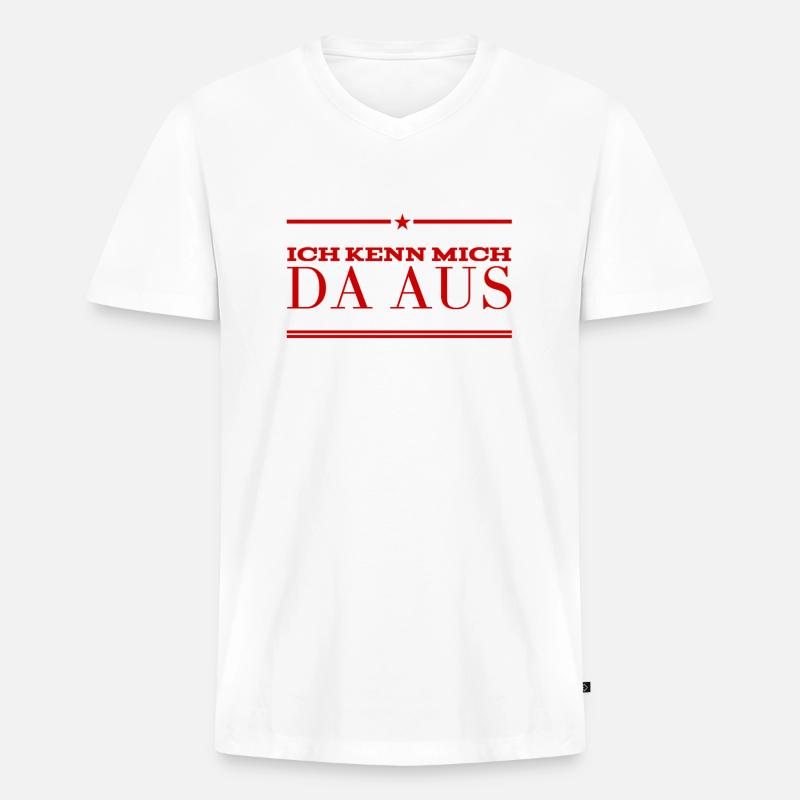 da bin ich Experte - Männer Premium Bio T-Shirt mit V-Ausschnitt - Weiß