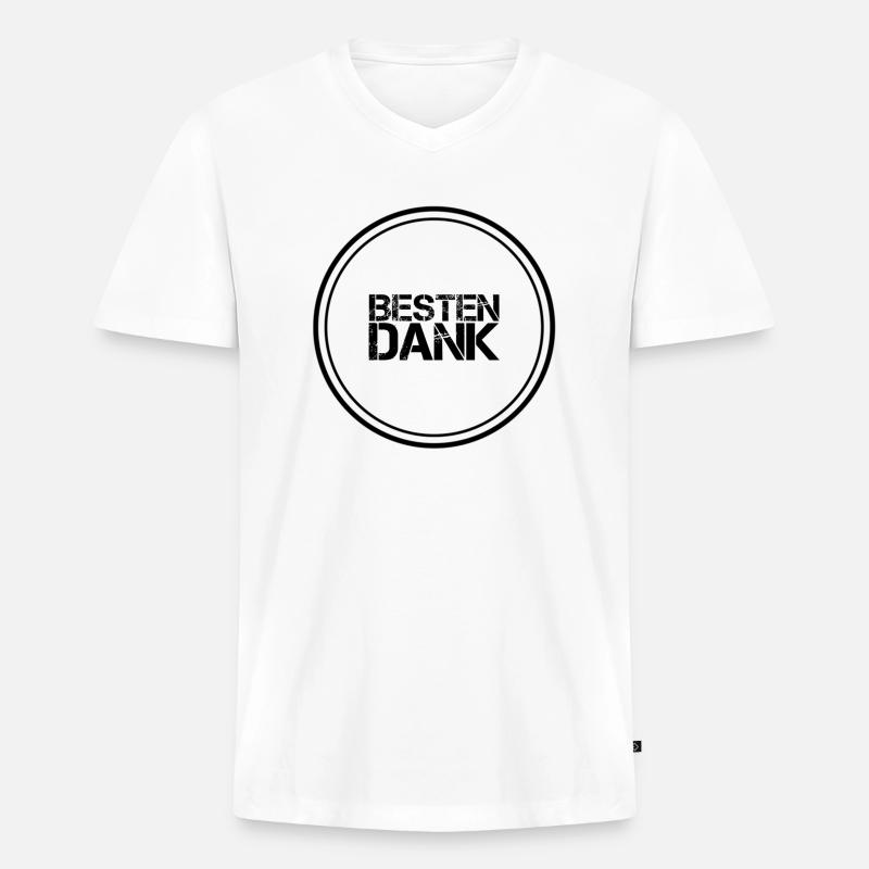 besten Dank - Männer Premium Bio T-Shirt mit V-Ausschnitt - Weiß