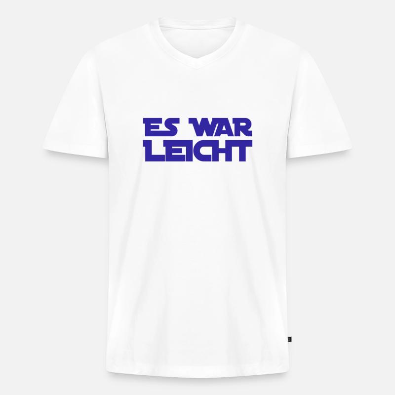 wie einfach - Männer Premium Bio T-Shirt mit V-Ausschnitt - Weiß