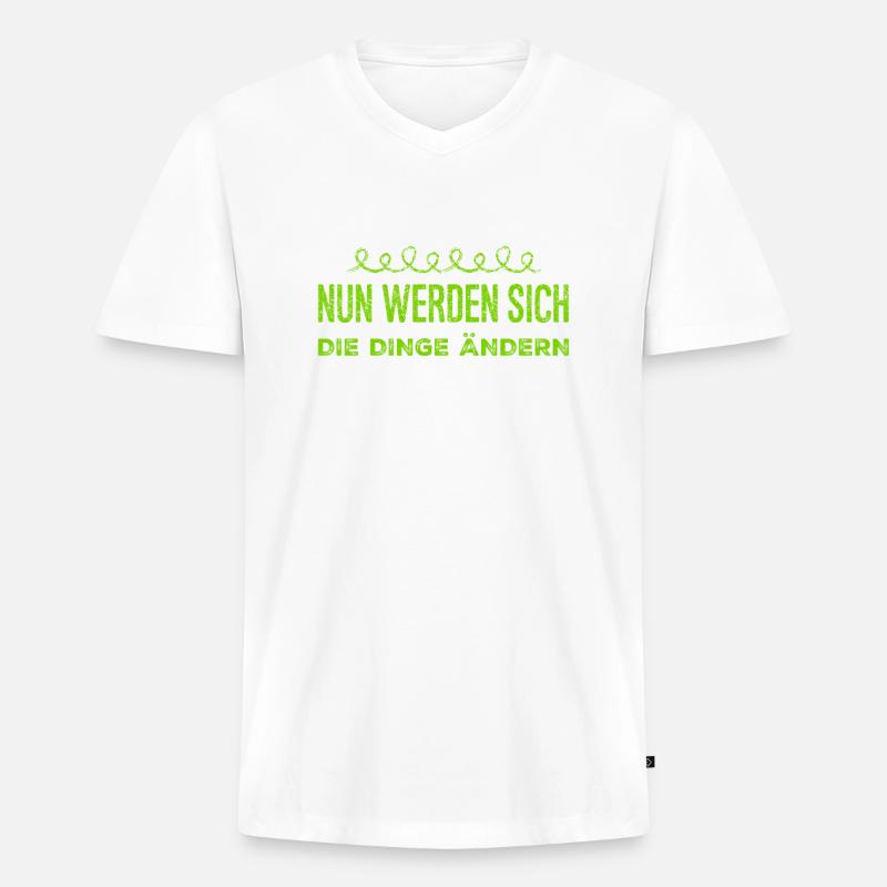 es geht voran - Männer Premium Bio T-Shirt mit V-Ausschnitt - Weiß