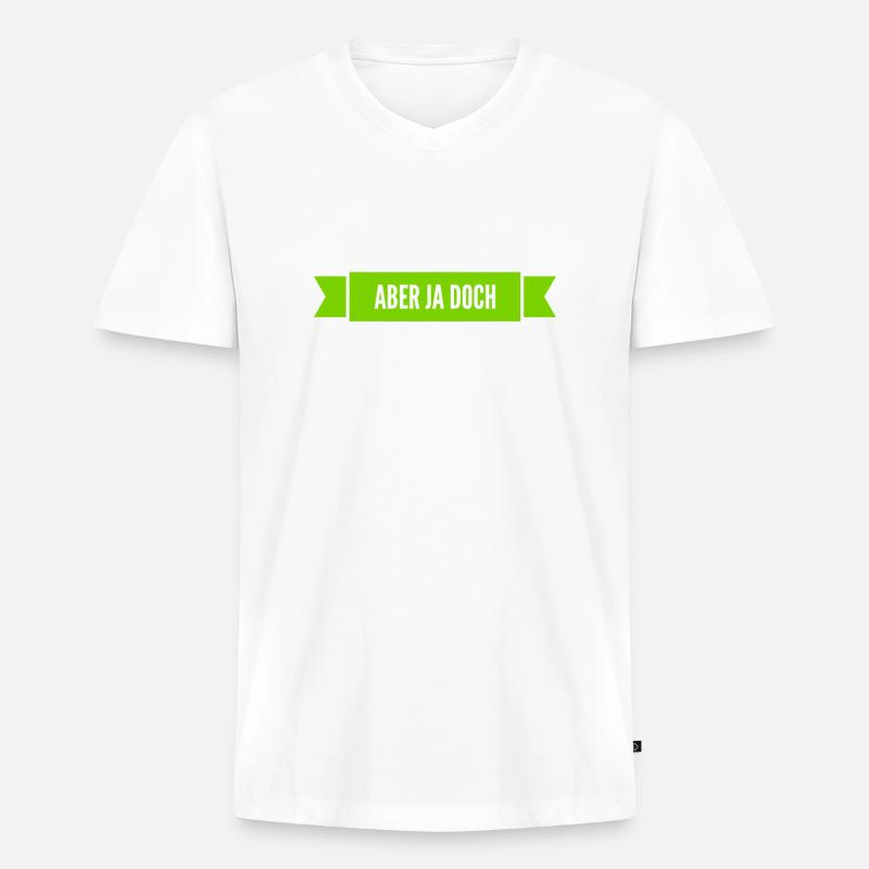das stimmt - Männer Premium Bio T-Shirt mit V-Ausschnitt - Weiß