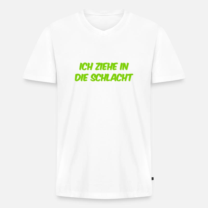 ich bin Kampfbereit - Männer Premium Bio T-Shirt mit V-Ausschnitt - Weiß
