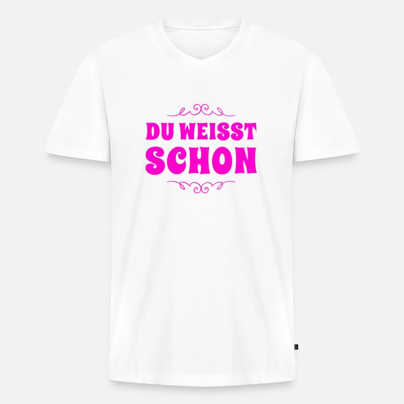 wir verstehen uns - Männer Premium Bio T-Shirt mit V-Ausschnitt - Weiß