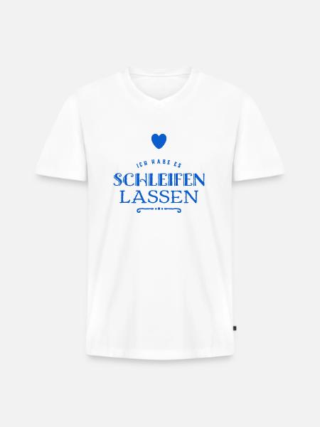 unmotiviert - Männer Premium Bio T-Shirt mit V-Ausschnitt - Weiß