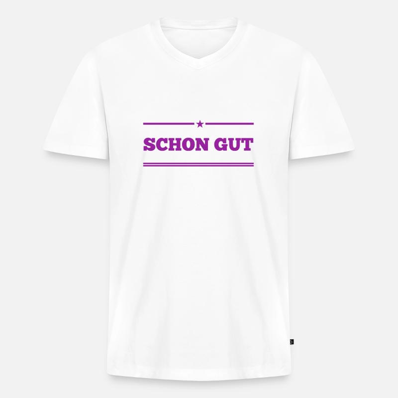 kein Problem - Männer Premium Bio T-Shirt mit V-Ausschnitt - Weiß