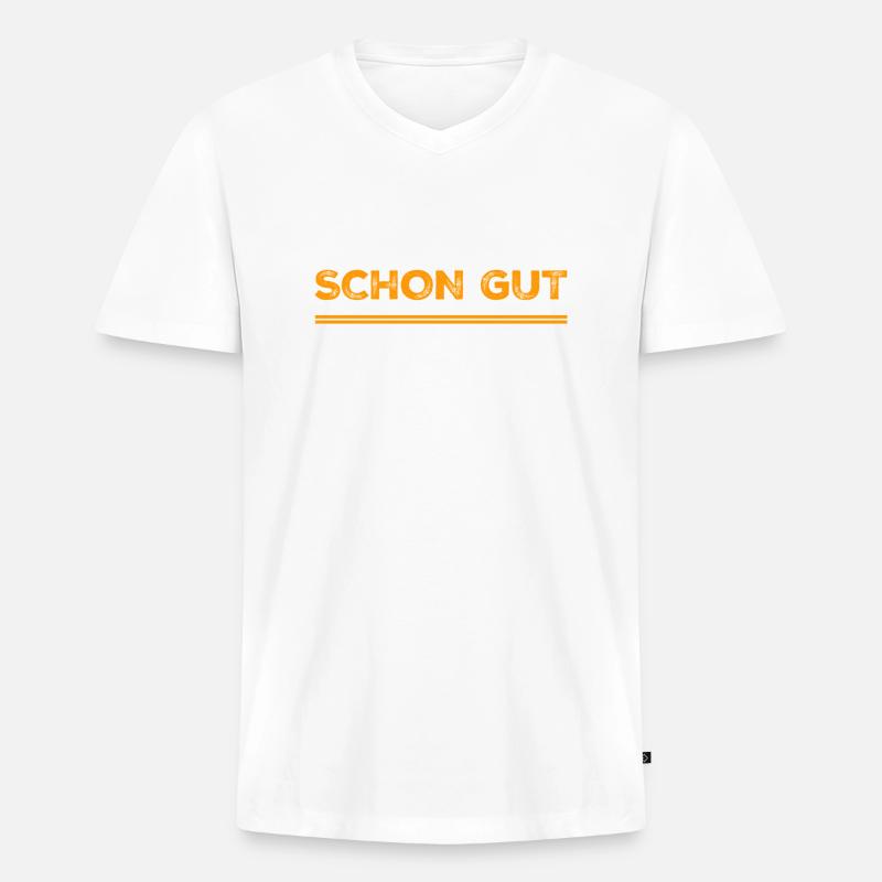 mach dir keine Sorgen - Männer Premium Bio T-Shirt mit V-Ausschnitt - Weiß
