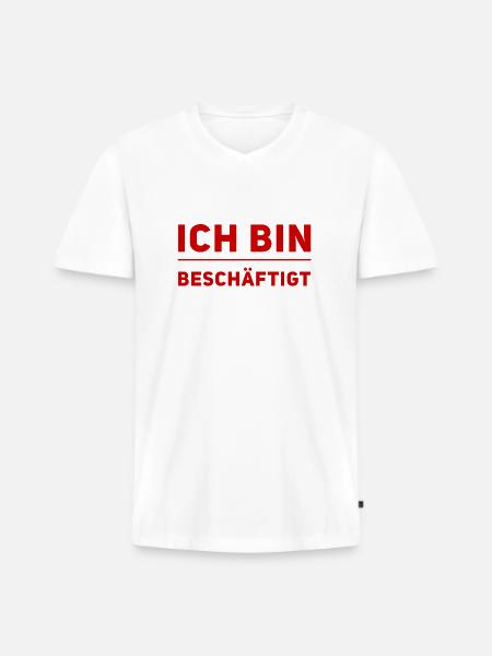 jede Menge zu tun - Männer Premium Bio T-Shirt mit V-Ausschnitt - Weiß