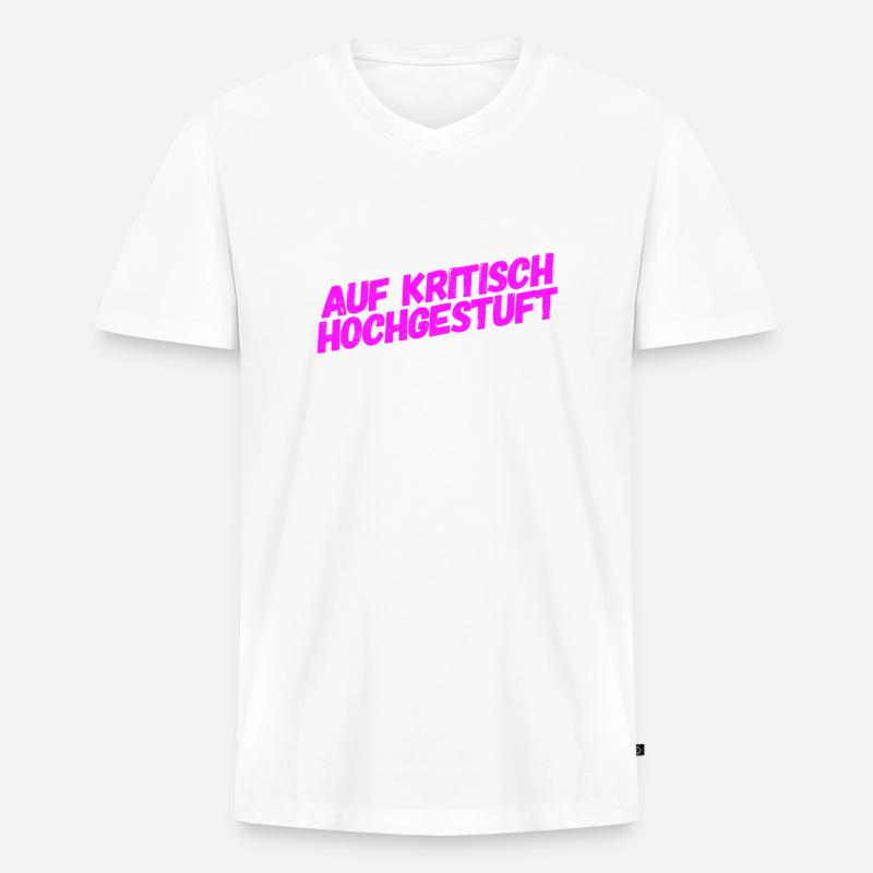 es wird kritischer - Männer Premium Bio T-Shirt mit V-Ausschnitt - Weiß
