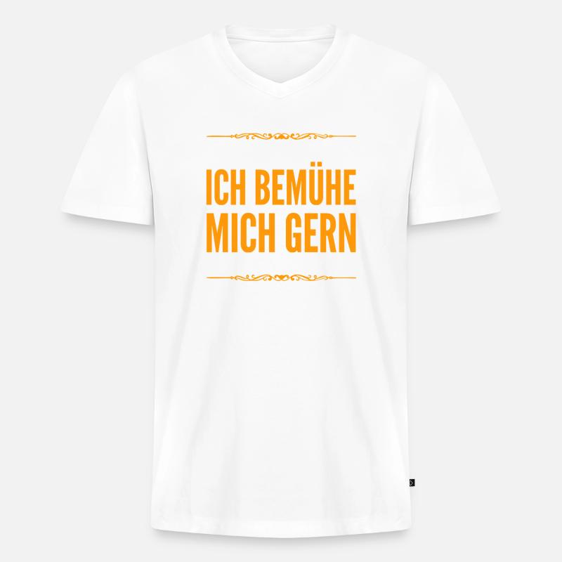 das mache ich sehr gerne - Männer Premium Bio T-Shirt mit V-Ausschnitt - Weiß
