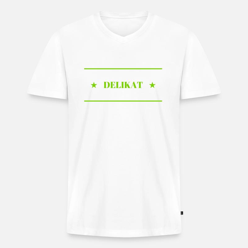 ich bin Feinkost - Männer Premium Bio T-Shirt mit V-Ausschnitt - Weiß