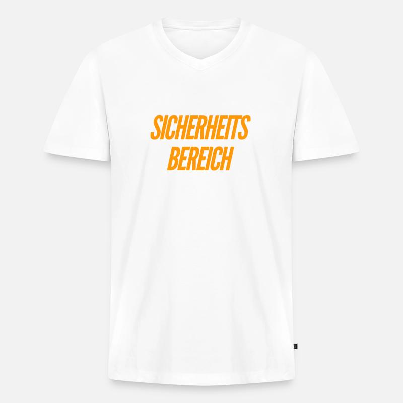 hier ist ein gesicherter Bereich - Männer Premium Bio T-Shirt mit V-Ausschnitt - Weiß