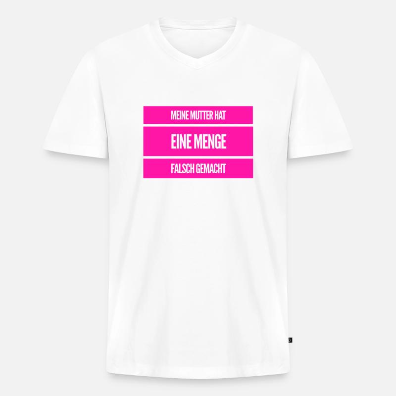 Fehler einer Mutter - Männer Premium Bio T-Shirt mit V-Ausschnitt - Weiß