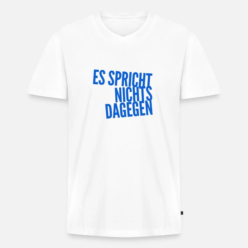 ich will es so - Männer Premium Bio T-Shirt mit V-Ausschnitt - Weiß