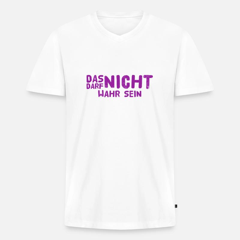 ich bin geschockt - Männer Premium Bio T-Shirt mit V-Ausschnitt - Weiß