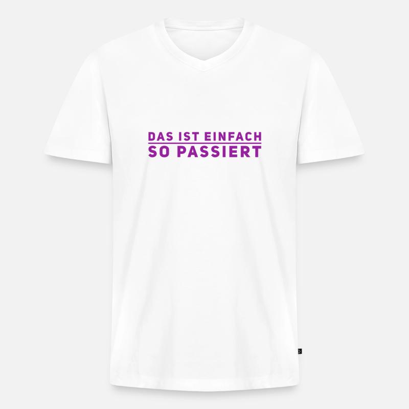 das war nicht mein Plan - Männer Premium Bio T-Shirt mit V-Ausschnitt - Weiß