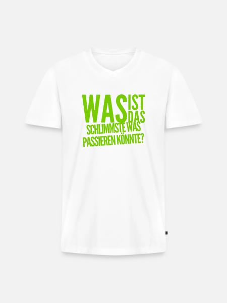 es wird gut werden - Männer Premium Bio T-Shirt mit V-Ausschnitt - Weiß