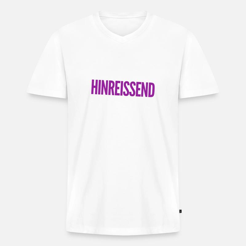 ich bin hübsch - Männer Premium Bio T-Shirt mit V-Ausschnitt - Weiß