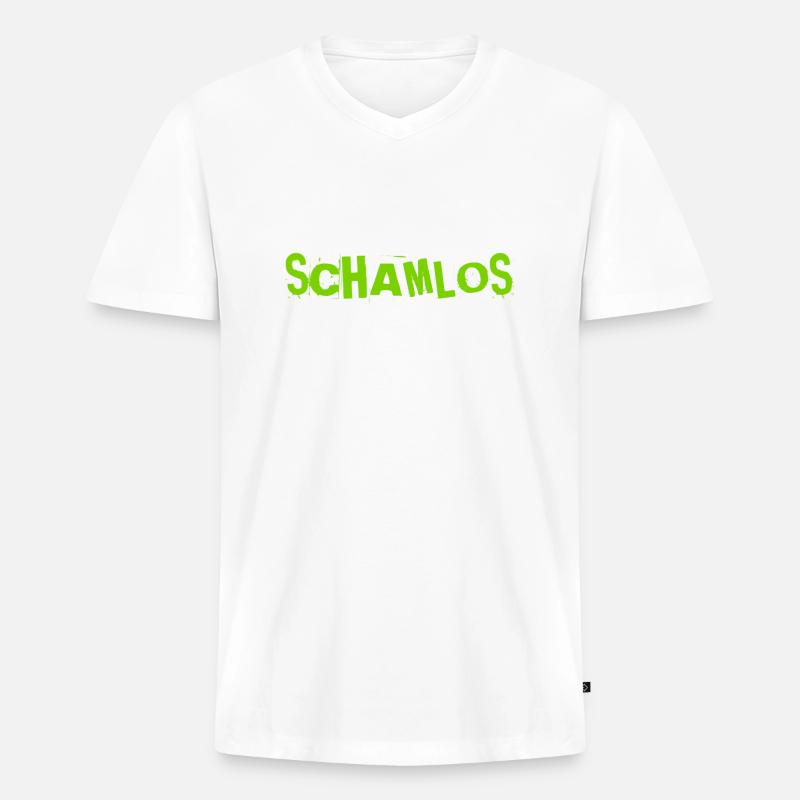 ich bin schamlos - Männer Premium Bio T-Shirt mit V-Ausschnitt - Weiß