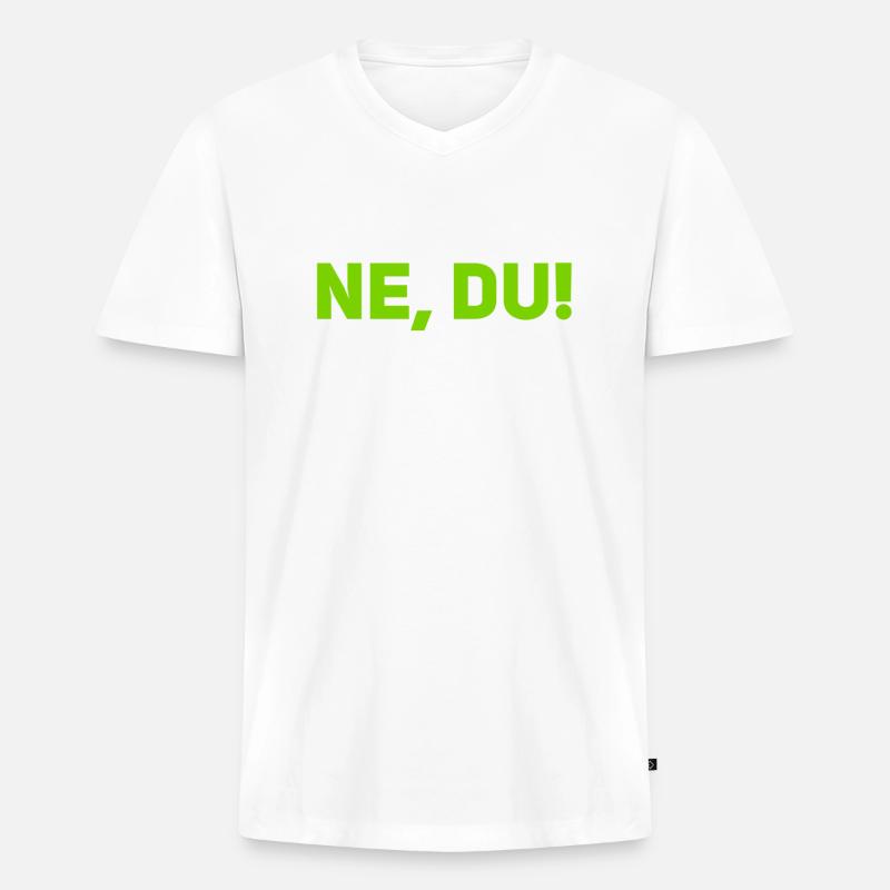 jetzt du - Männer Premium Bio T-Shirt mit V-Ausschnitt - Weiß