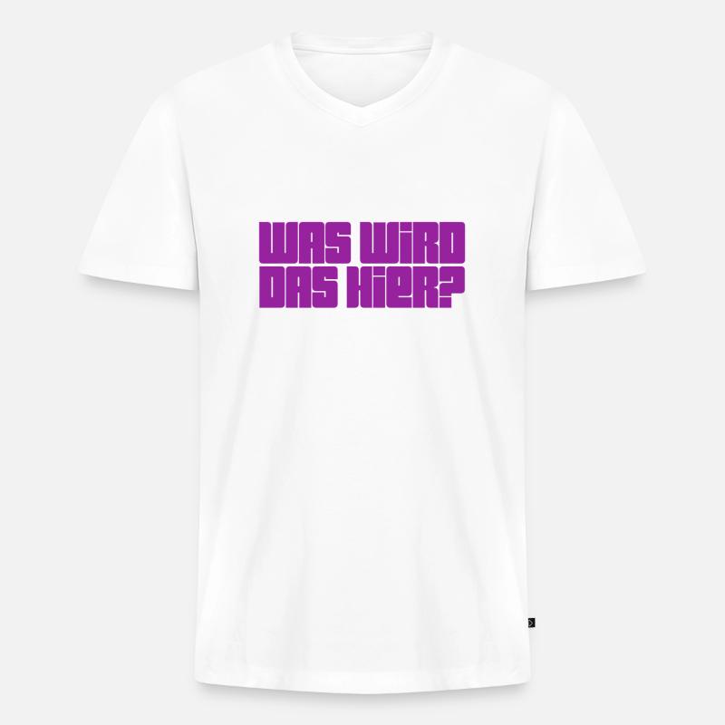 was soll das nur werden? - Männer Premium Bio T-Shirt mit V-Ausschnitt - Weiß