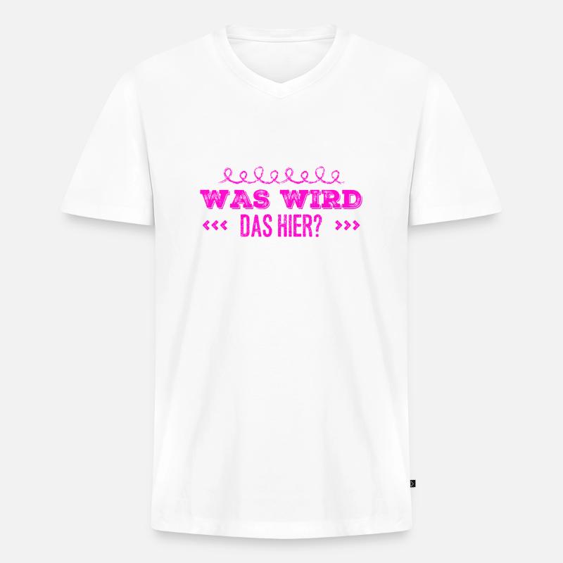 was könnte das werden? - Männer Premium Bio T-Shirt mit V-Ausschnitt - Weiß