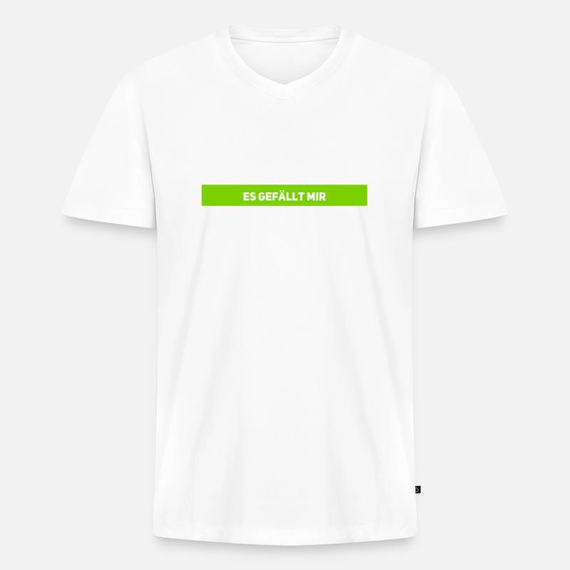 ich finde es super - Männer Premium Bio T-Shirt mit V-Ausschnitt - Weiß