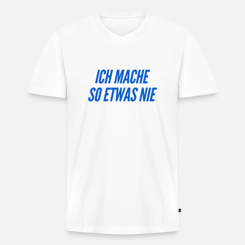 ohne mich - Männer Premium Bio T-Shirt mit V-Ausschnitt - Weiß