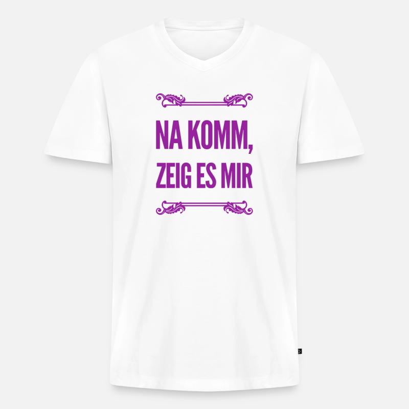 ich will es sehen - Männer Premium Bio T-Shirt mit V-Ausschnitt - Weiß
