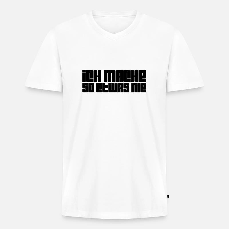ich bin dagegen - Männer Premium Bio T-Shirt mit V-Ausschnitt - Weiß