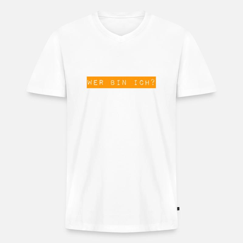 wer könnte ich sein? - Männer Premium Bio T-Shirt mit V-Ausschnitt - Weiß
